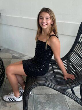 NWT Cheryl Creations black sequin dress